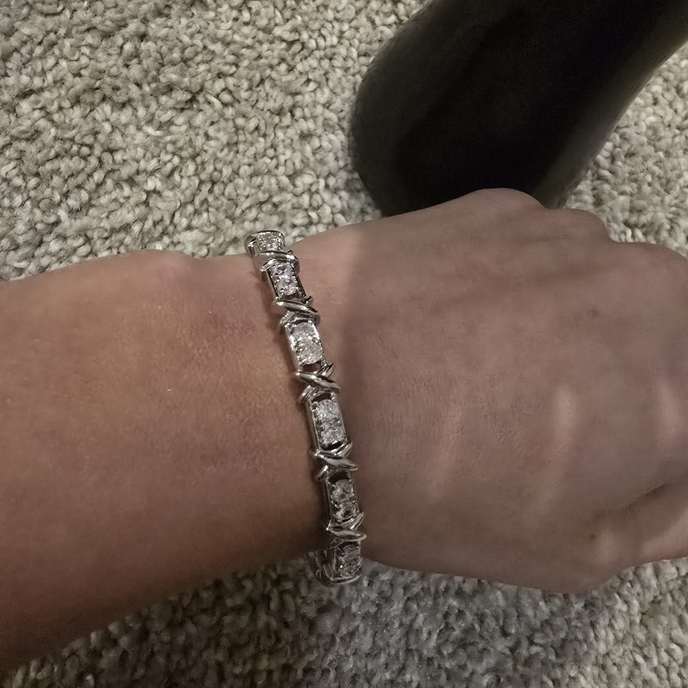 21kwgp Dubai Jewelry Elegant Silver Bracelet for Women